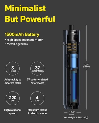 HOTO Electric Screwdriver Kit, Upgraded 1/4'' Hex 25 Bits, Magnetic Lid, Rechargeable Cordless Screwdriver, 3 Torque Settings, 1500mAh Battery, LED Light, Ideal for Assembling Furniture, Home Repair image 5