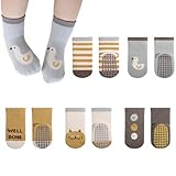 [Kingsie] ベビー 靴下 5足セット 赤ちゃん ソック 新生児 靴下 ソックス 滑り止め付き 通気 速乾 柔らかい 子供靴下 ふわふわ 防寒 可愛い 男の子 女の子 春 夏 秋 冬 ポリエステル素材 (M, D)