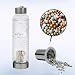 NANO ION IONIZER POD DOUBLE TOP FILTER ENERGY PURIFIER CUP BOTTLE FLASK PORTABLE ALKALINE WATER PH ENHANCER FLASK- SILVER COLOR