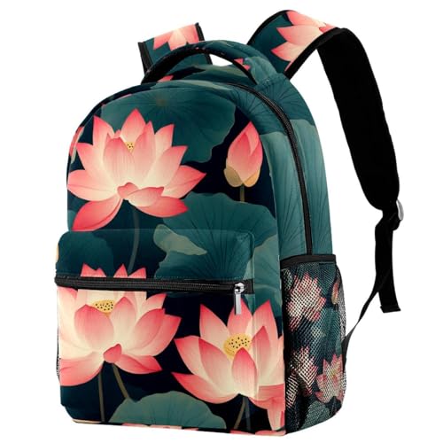 Sac à dos fleur de lotus vintage : l'élégance d'un cartable léger pour ordinateur portable