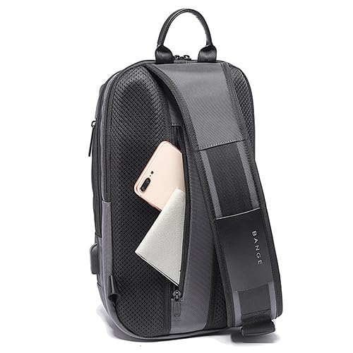 BANGE USB Charging Sling Bag, Waterproof Crossbody Backpack, Portable Shoulder Bag Daypack for Men Women Travel Hiking Work by BANGE - Used condition - Image 5