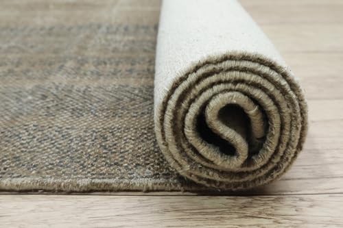 Mkm Homes Craft 2.6X4 Handmade Cotton Area Dhurrie Brown Black Carpet Flatweave Kilim Rug Washable Cotton Rugs For Runner Kitchen Floor Bohemian Design Tassels Rug For Entryway Runner Living Room Bedroom thumb #7