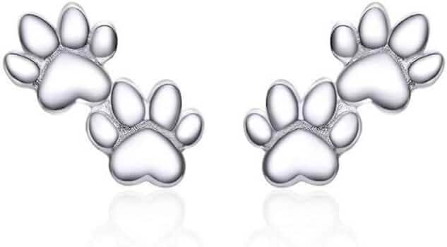 Orecchini A Zampa Di Cane O Gatto In Argento Sterling S925 Con Zirconia Cubica - Ipoallergenici, Regalo Per Amanti Degli Animali - 3