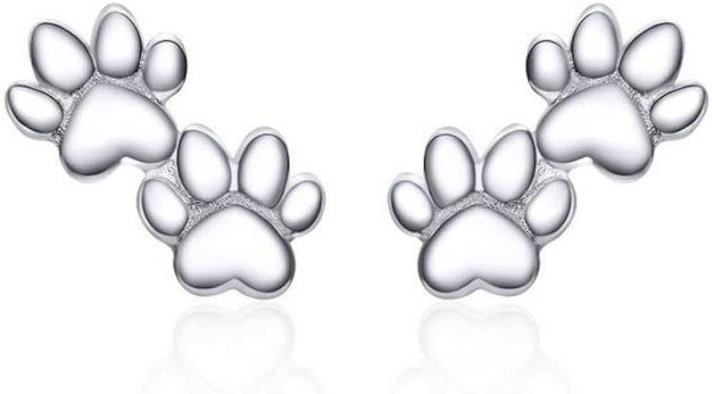 dog paw stud earrings