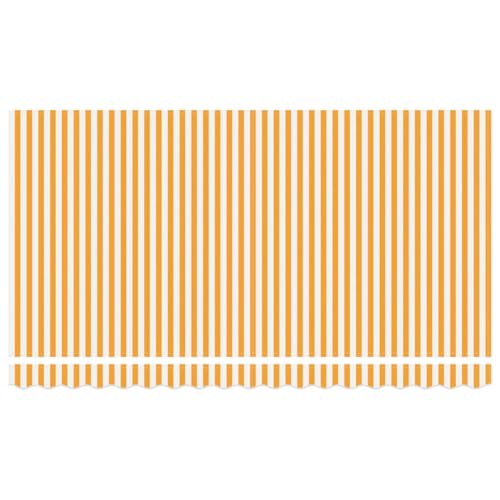 Store de terrasse jaune et blanc pour bloquer la chaleur du soleil
