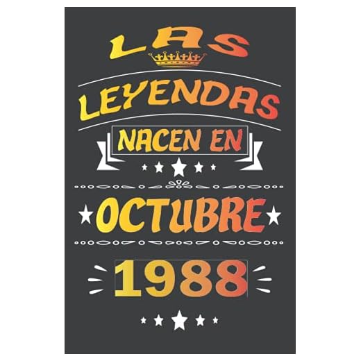 Las Leyendas Nacen En Octubre 1988: cuaderno de cumpleaños 33 años | Regalo de cumpleaños de 33 años para mujer, hombre, madre, padre, Niñas y Niños, 15.24x22.86 cm