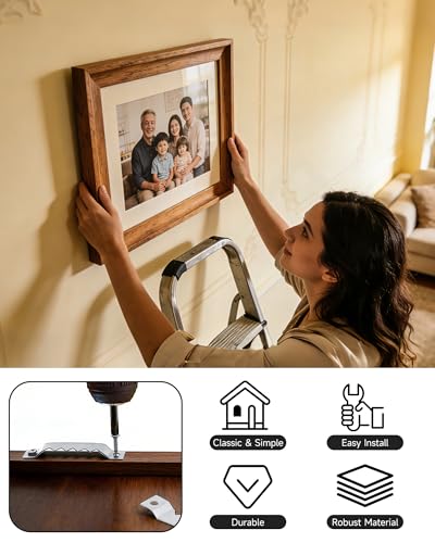 Acual Bilderhaken 40 Stück,Bildaufhänger zum Schrauben, Bilderhaken zum Nageln,Aufhänger für Bilder, Bilderrahmen Aufhänger,Zackenaufhänger für Leinwand,Schwere Bilder,Spiegel,Uhren(Silber)