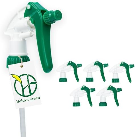 Heluva Green Spray Bottle Nozzle Replacement Tops, Green 6 Pack