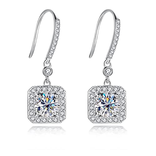 Boucles d'oreilles Moissanite carrées, le bijou idéal du bureau aux soirées