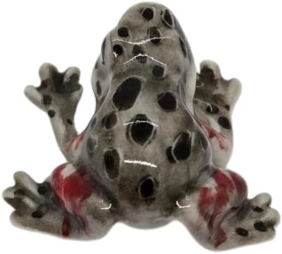 WitnyStore ⅞ Inch Gray Red Spotted Frog Ceramic Figurine for Terrarium Decoration Collectible Statue for Adult Collectors Handcrafted Porcelain Ornament Sculpture Home Room Tabletop Decor image 5