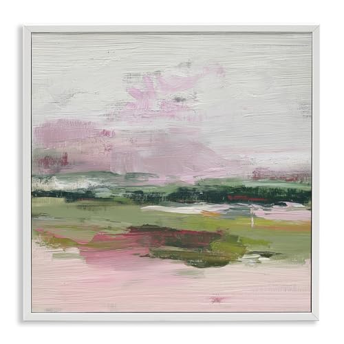 Abstract Hills in Bloom Harmony, 24 x 24 Inch Framed Giclée Print