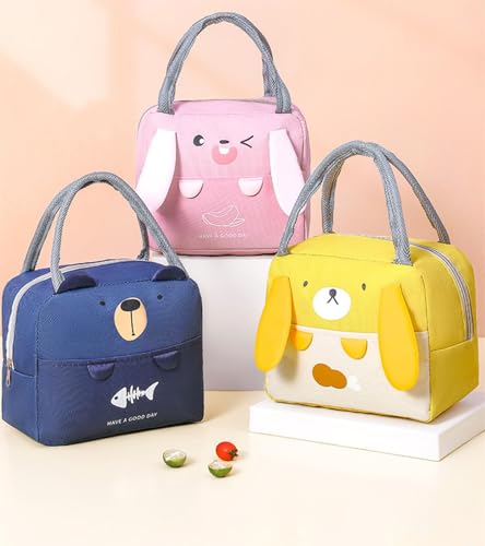 WUWYOUWL Cute Cartoon isolé sac déjeuner CoolerBag (Bière oreilles roses) – vue 5
