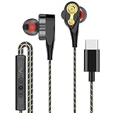 Yowablo In Ear-Kopfhörer Typ C Mit Mikrofon SuperBass Musik In-Ear-Stereo-Kopfhörer-Headset Kopfhörer-Ohrhörer ( Schwarz )