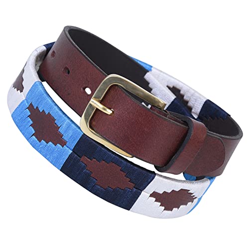 MARA LEATHER HAND MADE Polo Belt by Master Artisan of Argentine in brown Leather, Gaucho Belt (LA - PLATA, 30)