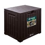 VOUNOT® Baule da Esterno 126L, Cassapanca da Giardino Impermeabile e Resistente ai Raggi UV con Chiusura Integrata, Coperchio Maniglie Incassate 56x44x53 cm per Terrazza, Balcone e Piscina, Marrone
