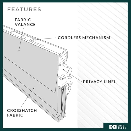 CHICOLOGY Cordless Roman Shade, Light Filtering Privacy Liner, Textured Belgian Flax Fabric, True-to-Size 34" W x 64" H, Inside/Outside/Ceiling Mount Window Treatment for Living Room Bedroom by CHICOLOGY - Image 5