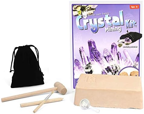 JoaSinc Crystal Gemstone Dig Kit, Excavation Kit for Kids, Mining Crystal Gems Archaeology DIY Dig Set for Kids Boys Girls, Gem Collection Toys Geology STEM Science Education Gift