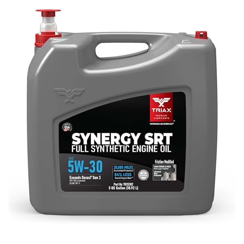 TRIAX Synergy SRT 5W-30 - Full Synthetic, Friction Modified Engine Oil - 20K Miles, API SP Licensed,...