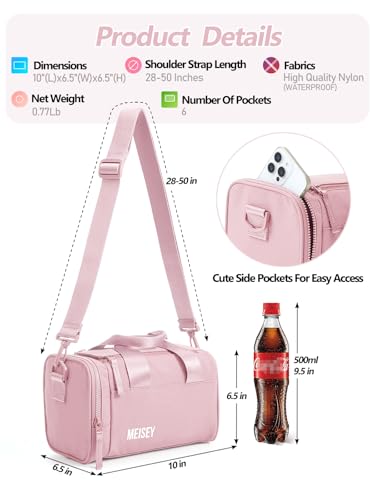 Small Gym Bag Bag With Wet Compartment And Coin Purse Duffel Bags Dance Yoga Workout Bag,Mini Gym Bag For Women (Small Gym Bag - Pink)3