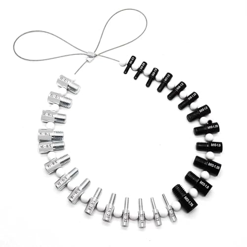 Nut & Bolt Thread Checker - 26 Male/Female Gauges Measuring Tool for Imperial and Metric Nuts 14 Inch - Image 2