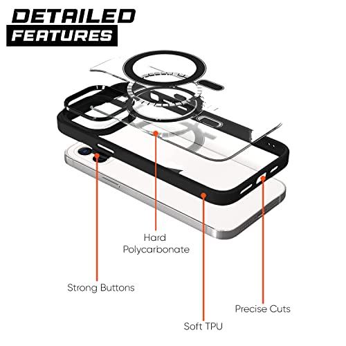 Image of Pikkme iPhone 11 Back Cover | Support Mag-Safe Wireless Magnetic Charging | Hybrid Crystal Clear Transparent Case for iPhone 11 [TPU + Polycarbonate] (Black)