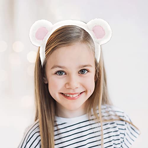 CALLARON Tiara De Orelha De Urso Tiara De Pelúcia Para Cuidados O Rosto Headwear Feminino
