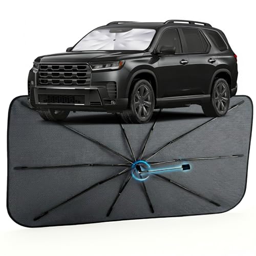 Image of Car Windshield Sun Shade for Honda Pilot 2016-2026 -[Reflective Coated Fabric] Sunshade Umbrella for Front Window, Car Shades Sun Visor Keep Car Cool and Protects Interior, 1:1 Exact Fit