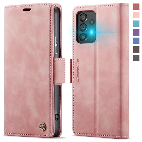 XYGLOW Handyhülle für Samsung Galaxy A53 5G Hülle Klappbar Premium PU Lederhülle Klapphülle【RFID Schutz】 Kartenfach Standfunktion Schutzhülle für Samsung A53 5G Flip Hülle Wallet Tasche Cover, Rosa