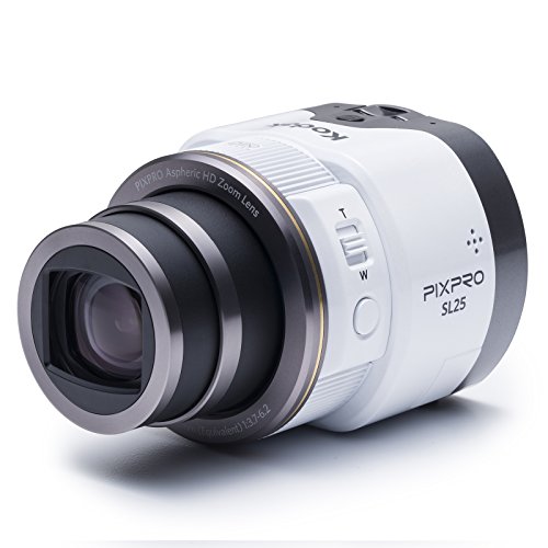 Kodak SL25 Pixpro Smart Lens Camera for Smartphone, 16MP, 25x Optical Zoom, Full HD 1080p, 24mm Wide Angle, Wirelessly/Control with Smart Devices, White