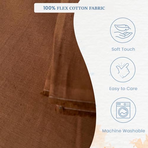 Image of Premium Cotton Flex Fabric for Sewing & Dressmaking | Soft, Breathable, Durable Material | Ideal for Kurtis, Shirts, Dresses, Home Decor & Crafts (Brown, 1 Meter)