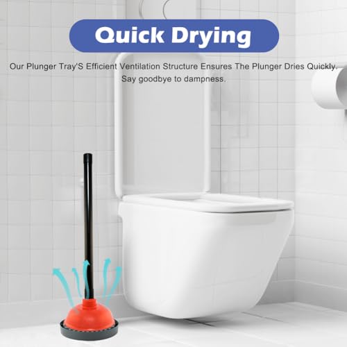 Image of 2 Pcs Plunger Trays, Air Drying Mat for Toilet Plunger, Catches Drips and Dries Quickly, Toilet Plunger Organizer Mat, Toilet Plunger Holder Only