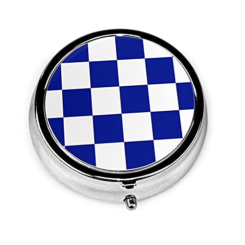 Portapillole Portapillole con motivo a scacchi blu...