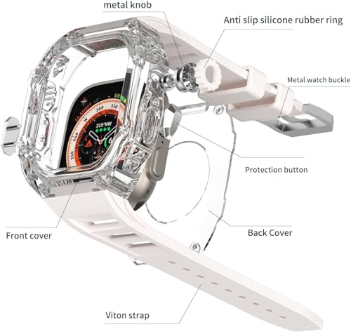 Bracelet transparent Apple Watch Ultra pour le sport et le quotidien avec kit caoutchouc