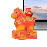 Centrotavola di buon auspicio: l'anno della statuetta del cavallo mostra un elegante design a cavallo, offrendo un modo per infondere benedizioni e significato culturale in qualsiasi stanza, ideale da esporre su caminetti o tavolini dove la sua bellezza può ispirare armonia
