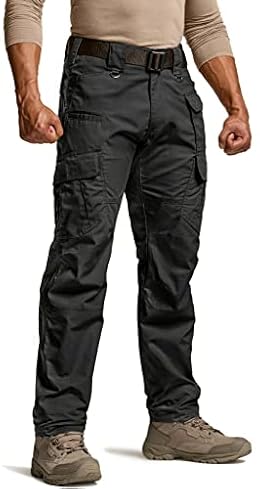 CQR Men's Tactical Pants, Water Resistant Ripstop Cargo Pants, Lightweight EDC