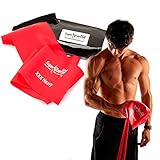 SUPER EXERCISE BAND® XXX Heavy RED Resistance Band. Your Home Gym Fitness Equipment Kit for Strength Training, Physical Therapy, Yoga, Pilates, Chair Workout | LATEX FREE For ALLERGIC SAFETY | 7 ft