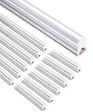 SHINESTAR 12-Pack T5 LED Shop Lights 4FT, 20W 2200lm, 6500K Super Bright Integrated Single Light Fixture, Tube Light, LED Lighting for Garage, Workshop, Basement, Plug and Play, Linkable
