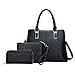 Tasche Umhängetasche Diagonalpaket dreiteilige Umhängetasche Geldbörsen für Damen Handtaschen (Farbe : Schwarz)