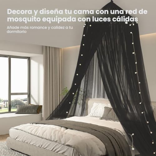 Miniatura 6 de Ziqinpsq Mosquitera Para Cama, Toldo De Cama Para Cama Individual, Doble Y King, Mosquitera Para Interiores Y Exteriores, Cama De Niños Y Camas De Adultos Negro