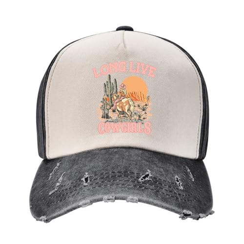 Gorra estilo vaquero negra unisex vintage de algodón miniatura 1