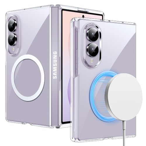 Lemxiee Coque Magnétique pour Samsung Galaxy Z Fold 8 Case en Ultra-Mince Acrylique Transparent,Compatible avec MagSafe Coque