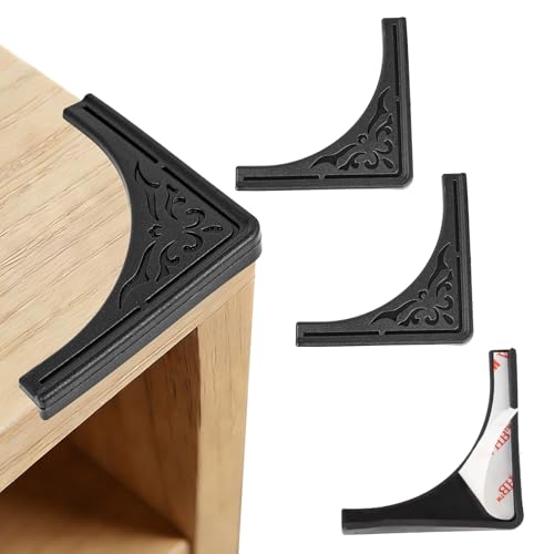 4 Pcs Safety Soft Corner Protectors Guards,Table Corner Protectors Proof Corners and Edge Protectors for Furniture Bookcases Drawers (Soft Black)