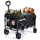 YEAUPE PRO Bollerwagen Faltbar, 125L 100KG Belastbar, All Terrain Bollerwagen mit 2 Wasserflaschentaschen und 1 Netztasche, Handwagen für Garten/Strand/Camping