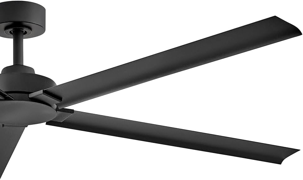 Hinkley Vento 60" Smart Ceiling Fan, 6-Speed DC Motor, HIRO Remote, Wet Rated, Composite Blades, Matte Black Finish