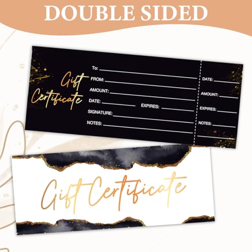 50 conjuntos de vales de presente para empresas, vales-presente em branco com envelopes, vales de pr