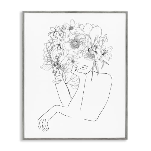 Floral Figure Blossom Arrangement, 11 x 14 Inch Framed Giclée Print