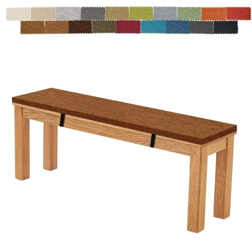 Firsttry ダイニングベンチ クッション 椅子用 長座布団 80*35*3 高密度メモリーフォーム 高反発 カバーが洗える ストラップ付き 四角形 シートクッション 食卓椅子用座布団 すべり止め付き お尻に優しい コーヒー