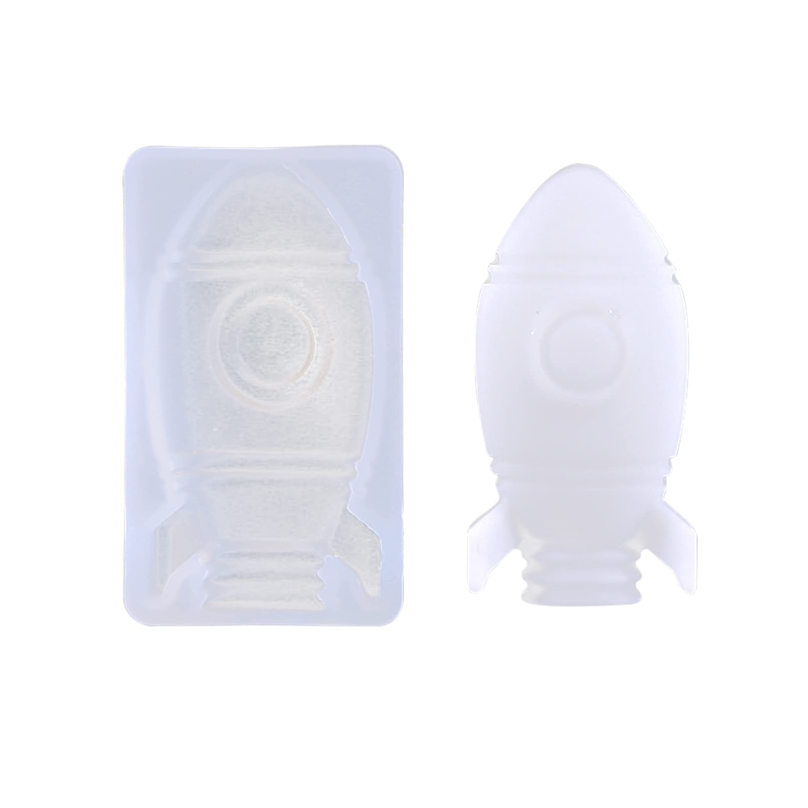 Rocket Spaceship Mold, Playing Silicone Molds, Decorating Silicone for Sugarcraft Cake, DIY Cake Fondant Biscuit Cookies Soap Sugar Pudding Chocolate Hard Candies Dessert Candle Decor
