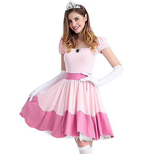 Disfraz de Halloween para mujer, fiesta de disfraces, medieval, costuras en bloque de color, vestido de baile, manga corta, cuello cuadrado, vestido de fiesta, cosplay, carnaval, rendimiento, disfraz