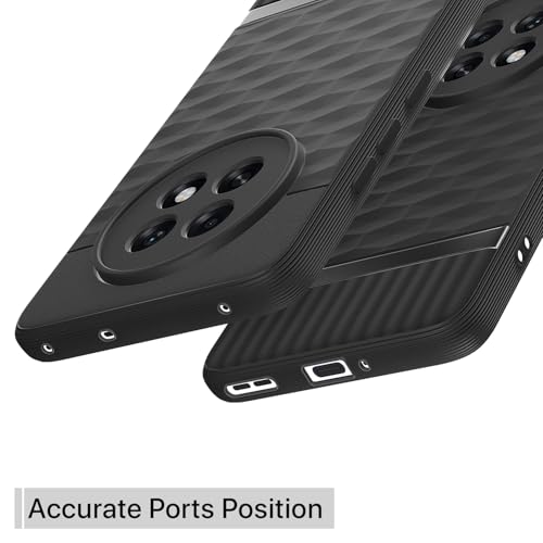 Image of Pikkme Back Cover for Oppo F31 Pro Plus 5G Camera Protection 3D Hexa Cube Design Silicone Protective Bumper Case (Black)